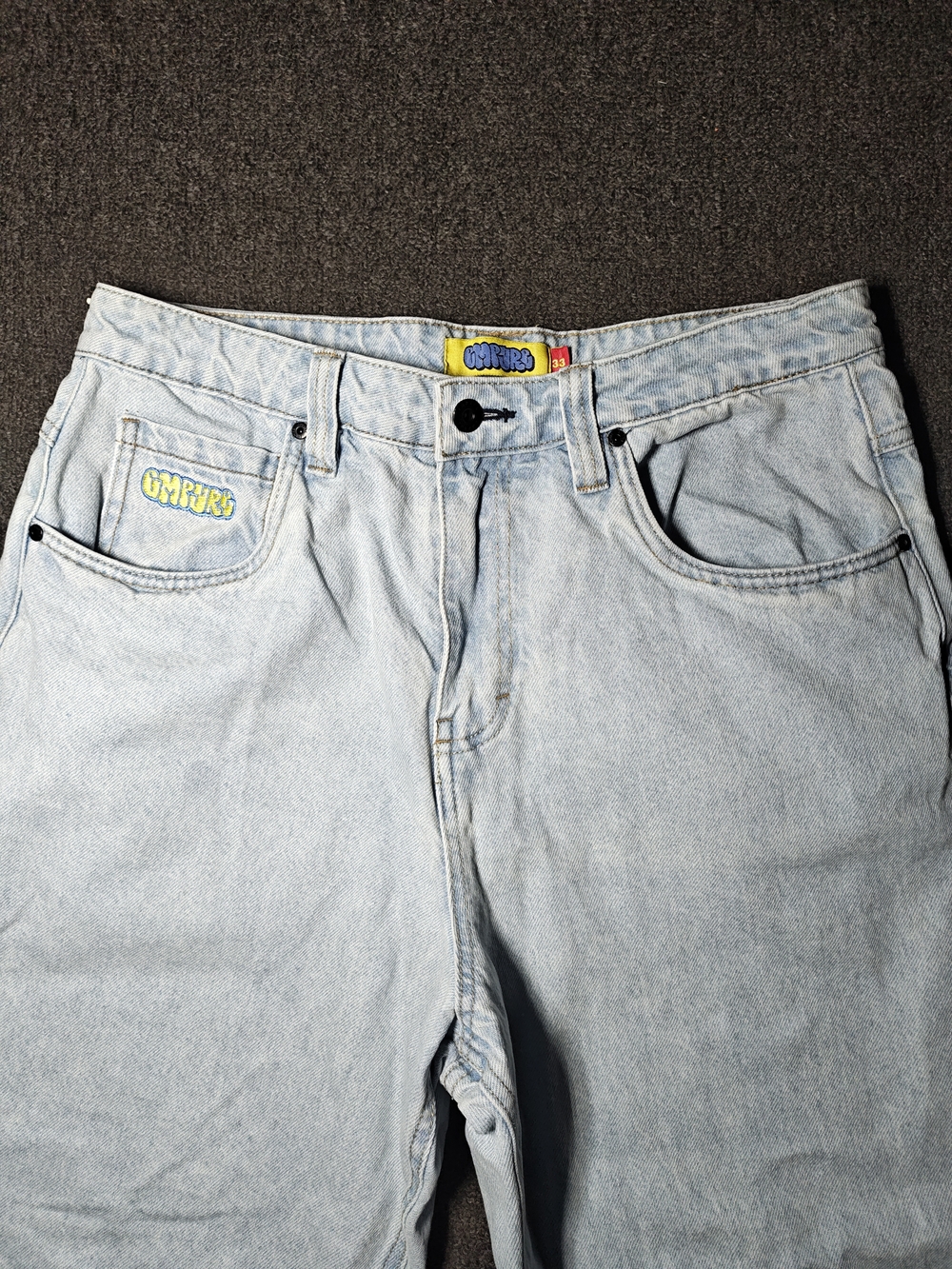 Vintage Empyre Skateboarding Light Wash Baggy Jeans Size 33 Internal Drawstring
